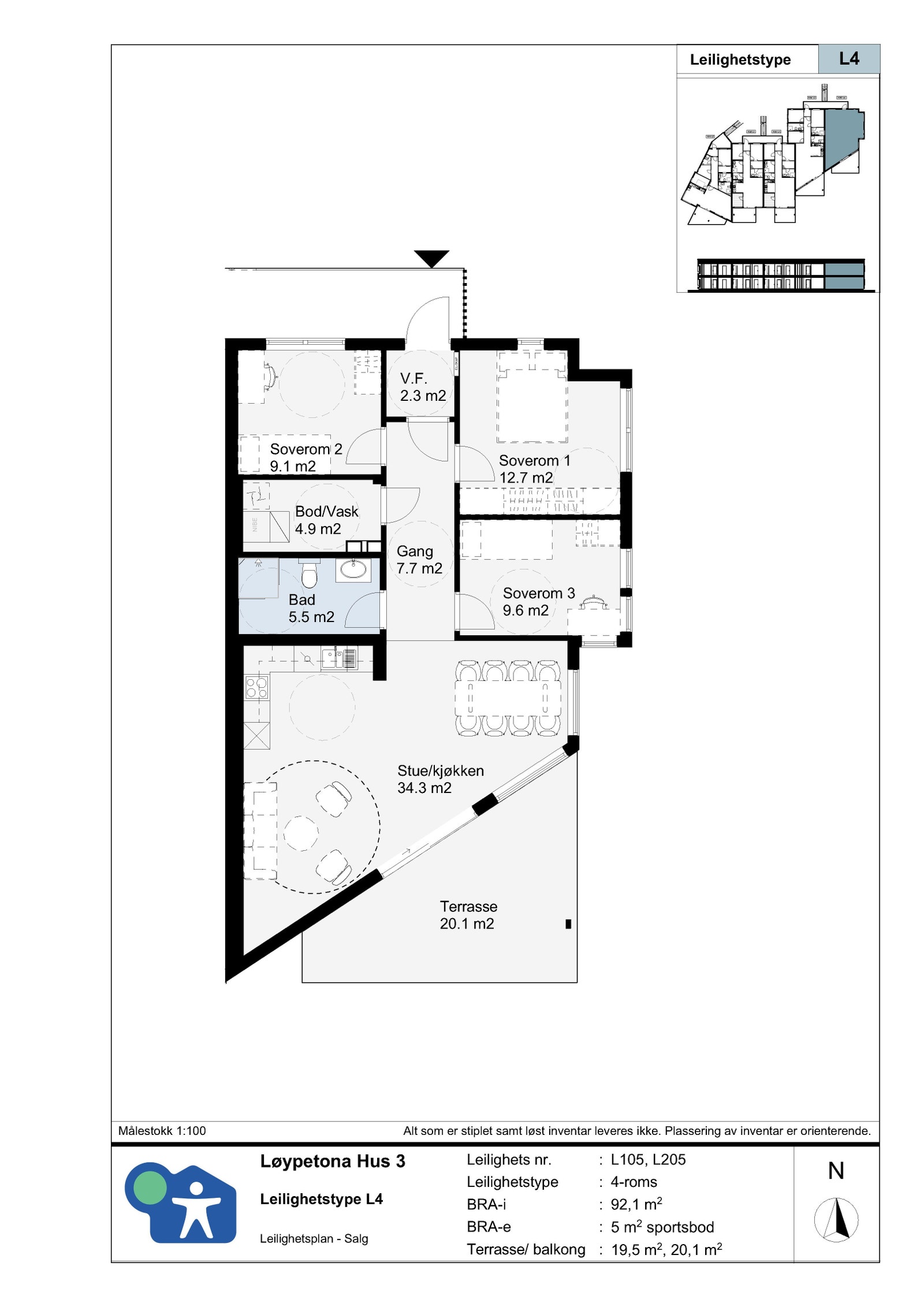 Leilighetstype L4, leilighet 5 Galleribilde