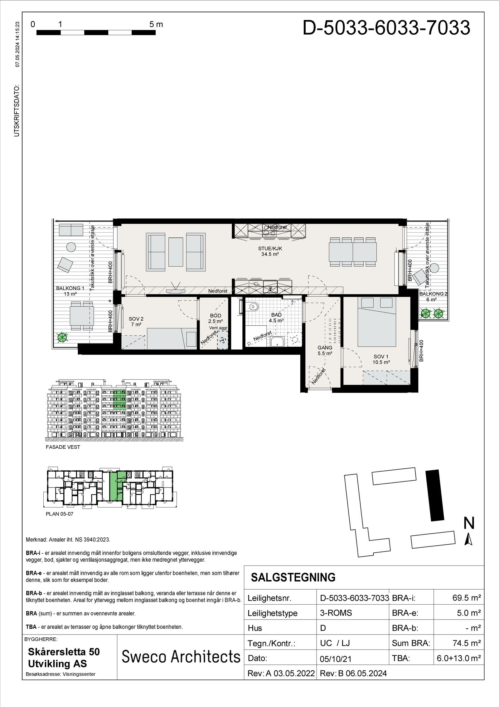 MIDT - SALG BYGG D-2033-7033 3-ROMS Galleribilde