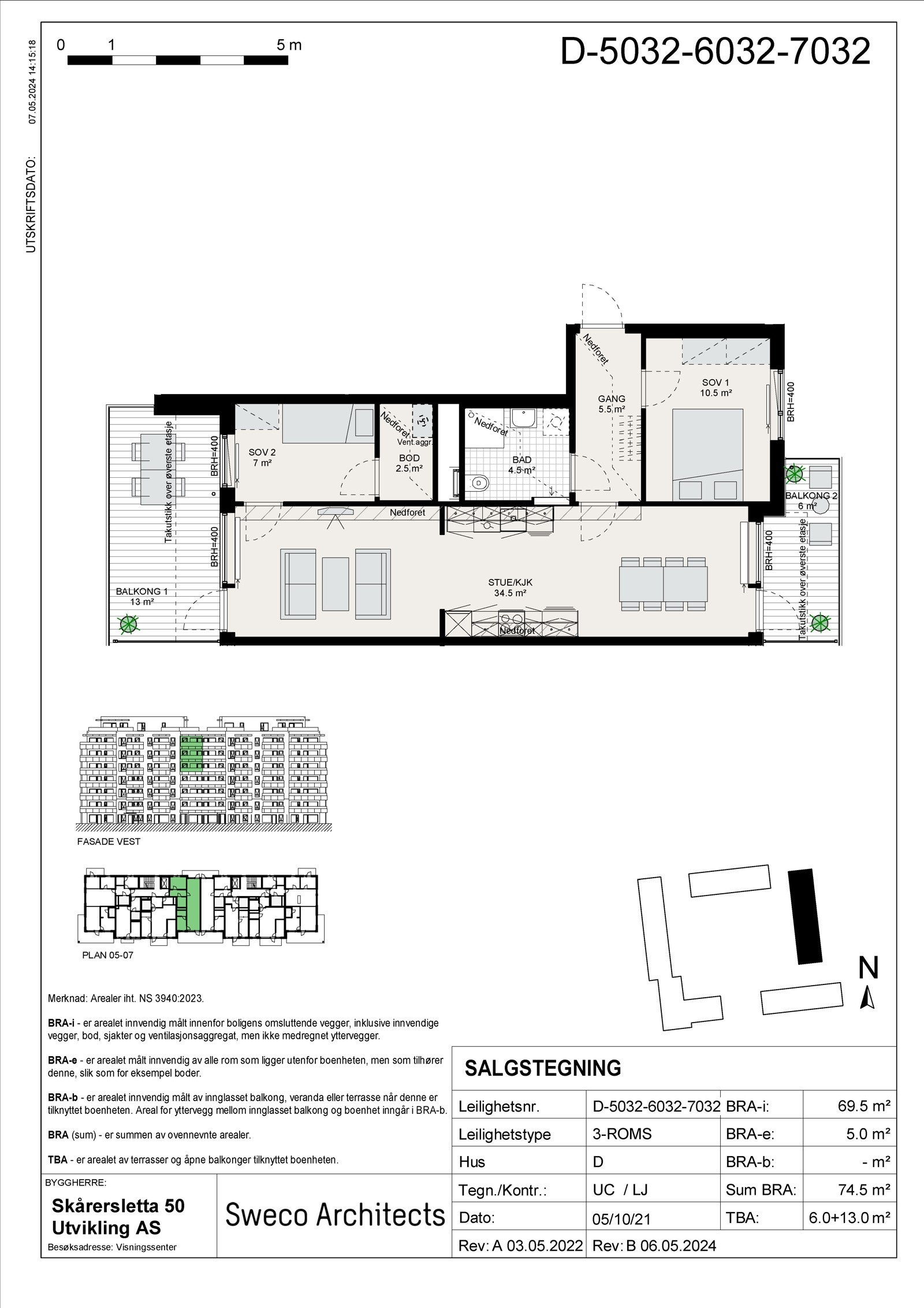 MIDT - SALG BYGG D-2032 7032 3-ROMS Galleribilde