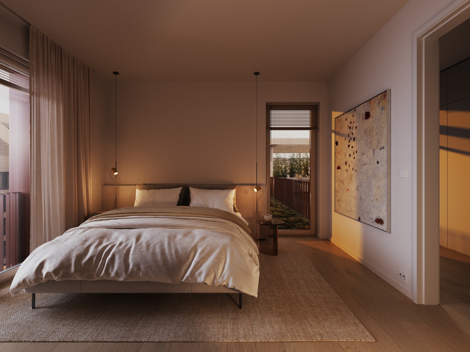 Hovedsoverommet har adkomst via en egen gang med mulighet for å etablere walk-in garderobe, samt et eget bad med badekar. Dette er en illustrasjon, og avvik kan forekomme. Galleribilde