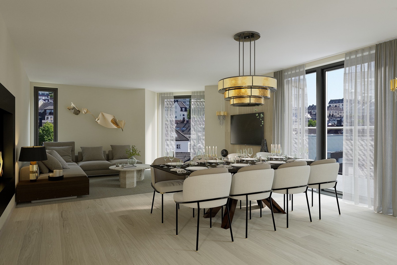 Du vil få en gjennomgående flott standard i leiligheten med blant annet topp moderne kjøkken levert av Røskaft kjøkkenstudio med integrerte hvitevarer fra Miele. Illustrasjon, avvik vil forekomme. Galleribilde