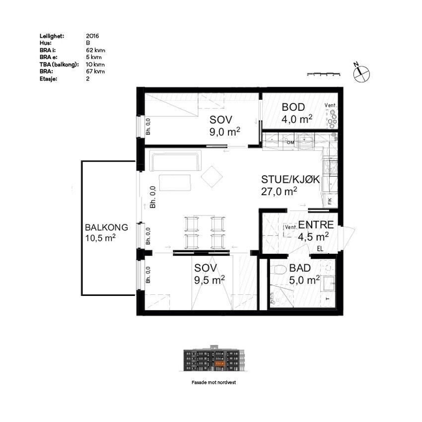 Plantegning B2016 Galleribilde