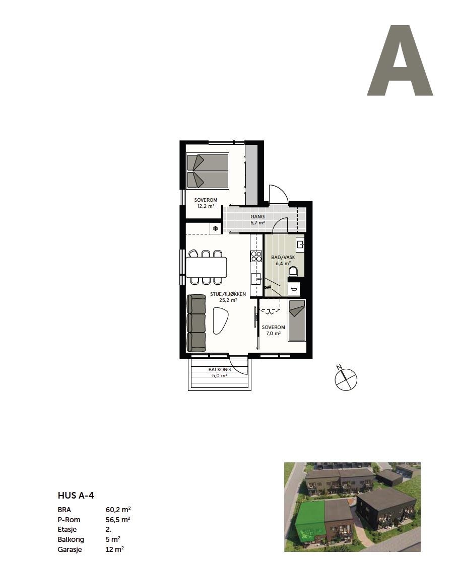 Leilighet A-4 plantegning. Galleribilde