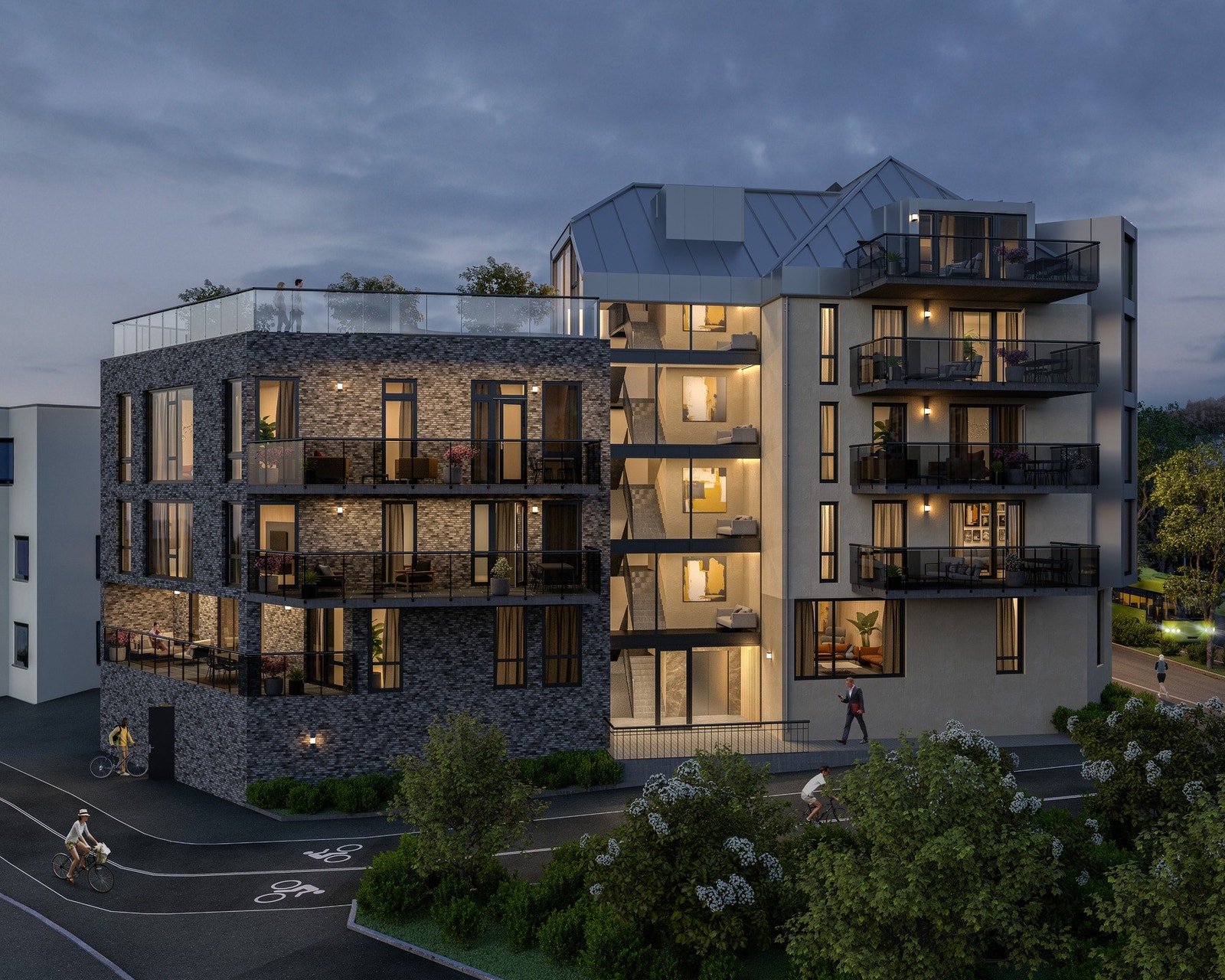 Sykkel og gangvei omkranser parken og prosjektet - Illustrasjon, endringer kan forekomme Galleribilde