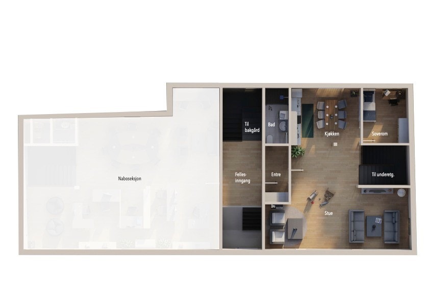 Plantegning illustrasjon 1. etg. Galleribilde