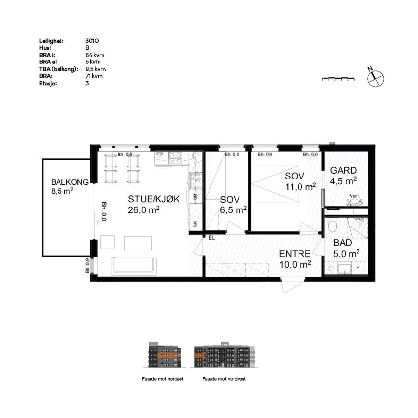 Plantegning B3010 Galleribilde