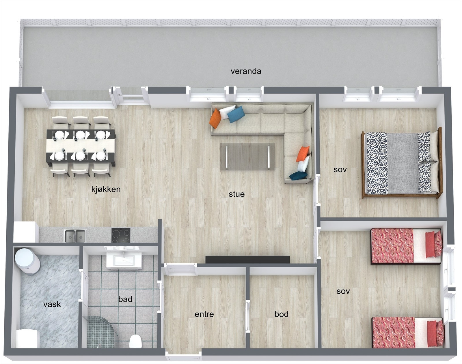 Tverrveien 14 - stor leil. - 3D Floor Plan.jpg Galleribilde