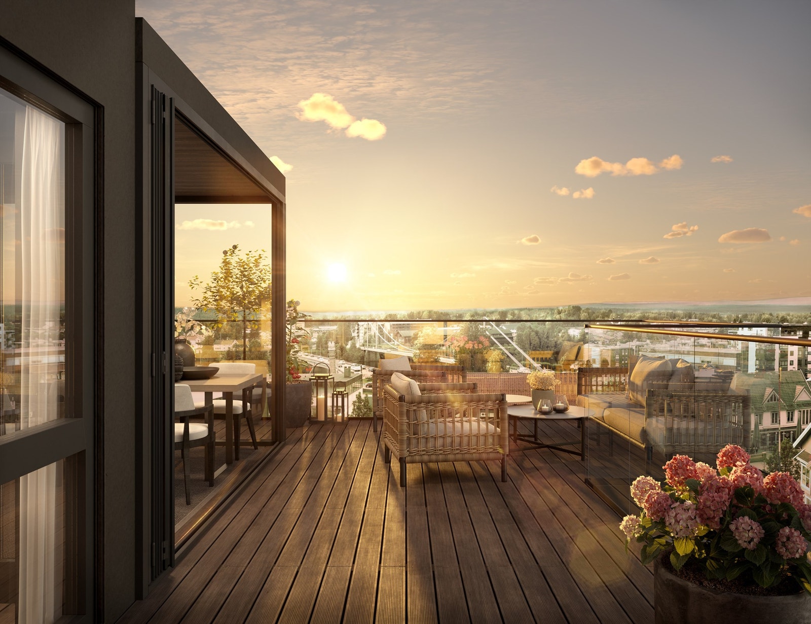 Lyst, luftig og helt nytt! Flott utsikt mot sentrum og Glomma fra toppetasjen. Illustrasjon - avvik vil forekomme. Galleribilde