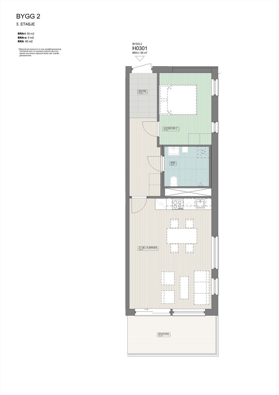 Bygg 2_ 3. Etasje - Leilighet H301.jpg Galleribilde