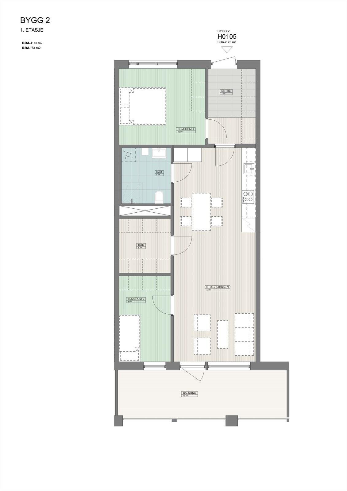 Bygg 2_ 1. Etasje - Leilighet H105.jpg Galleribilde