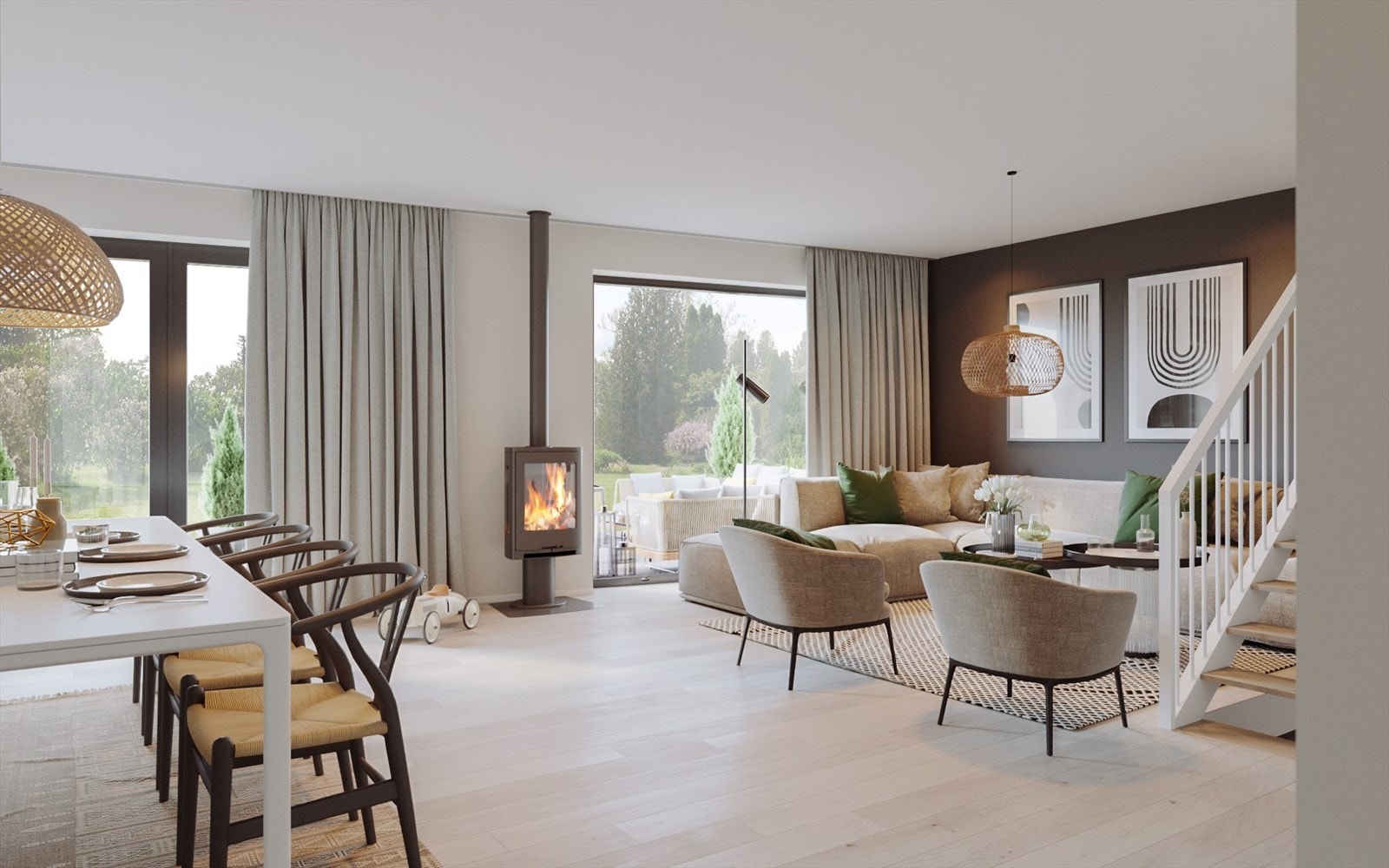 Illustrasjonsfoto fra stue i Bolig 1 Galleribilde