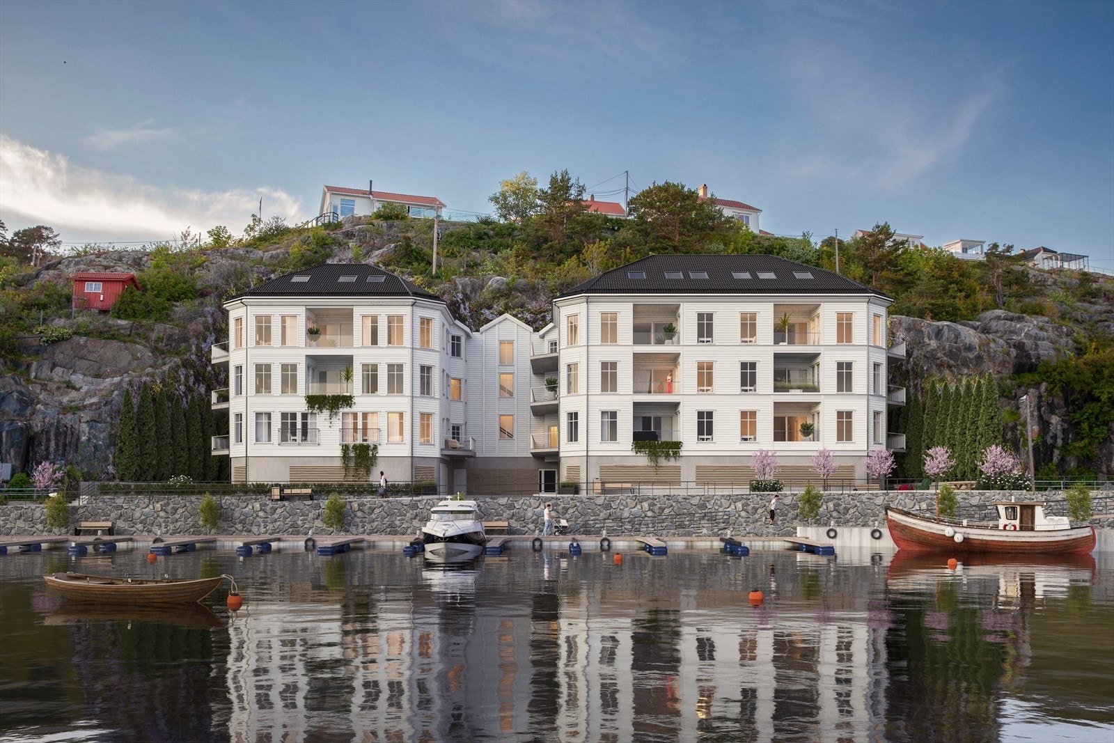 Løkteskjær brygge har en meget idyllisk beliggenhet på bryggekanten Galleribilde