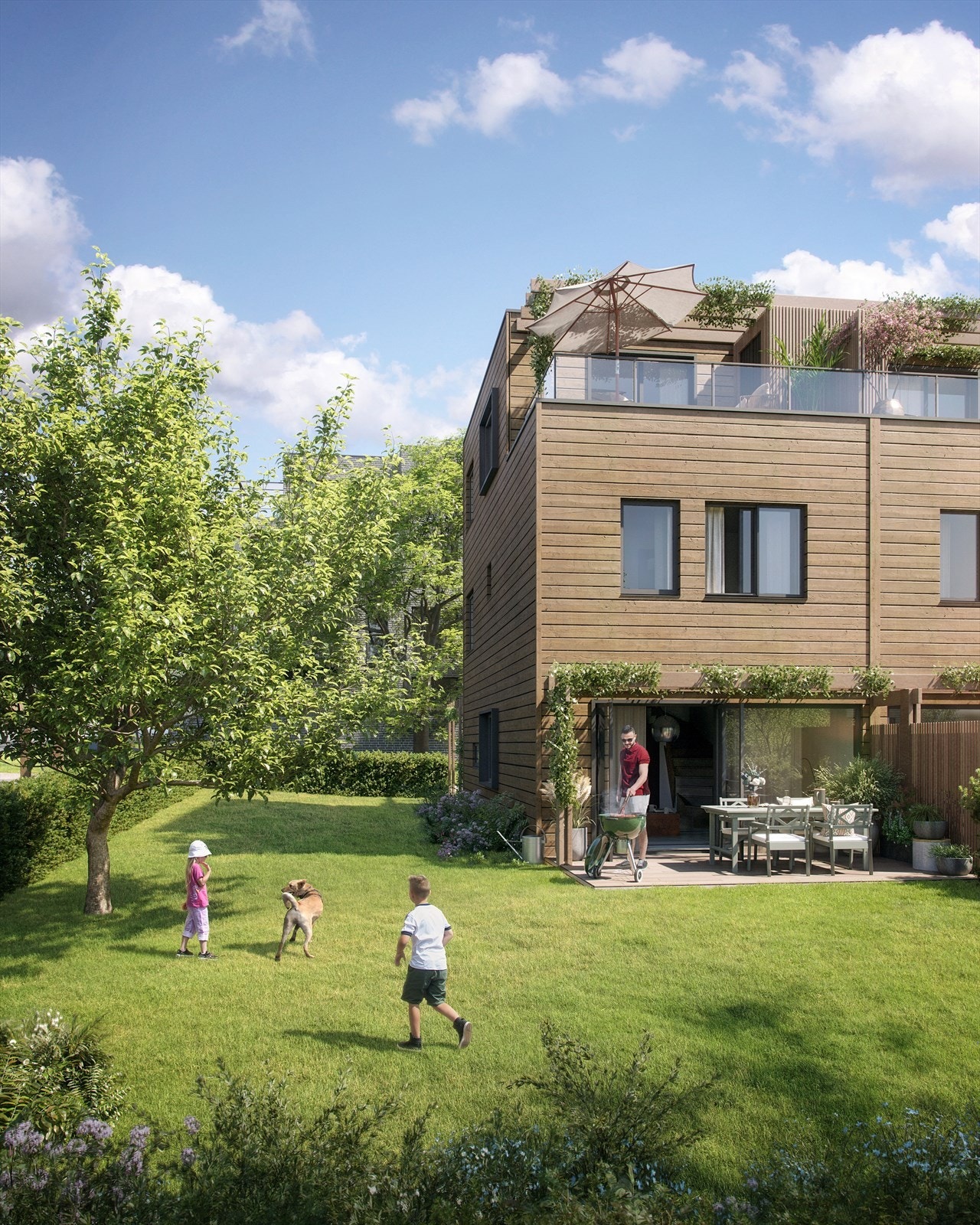 Rekkehus. Illustrasjon, avvik kan forekomme. Galleribilde