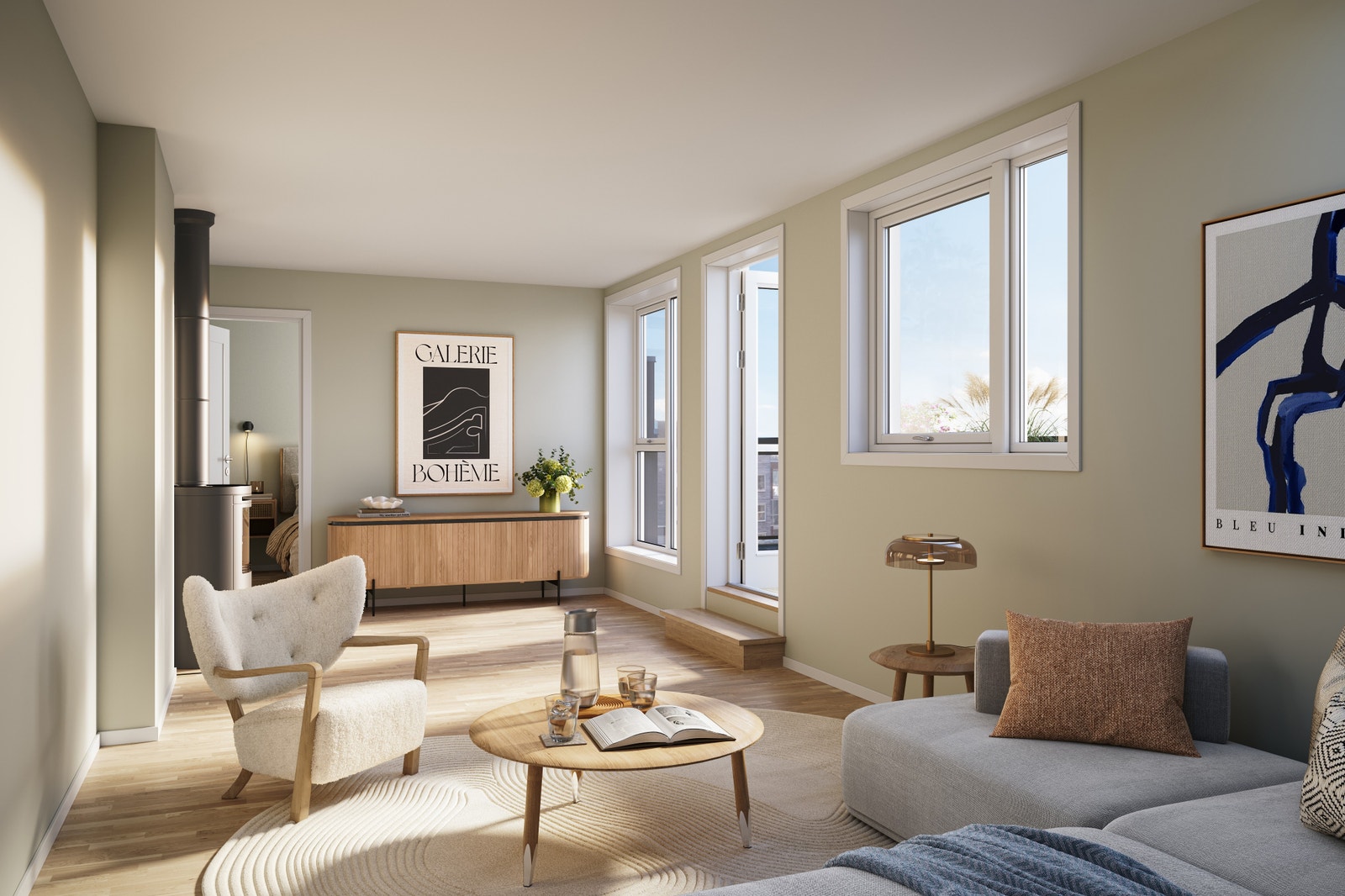 Stue 2.etg med utgang til tak terrasse Galleribilde