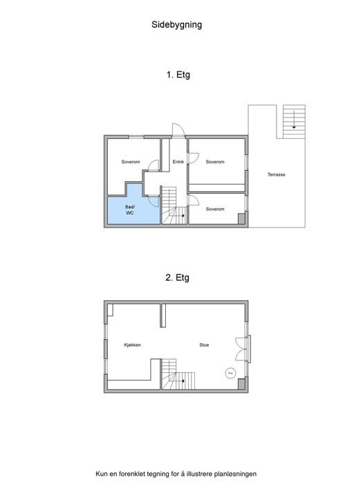 Plantegning av 1. og 2. etg Galleribilde