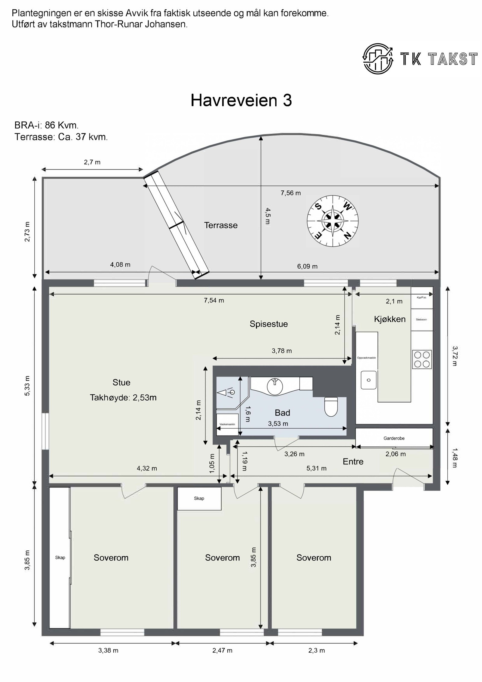 Plantegning Havreveien 3 Galleribilde