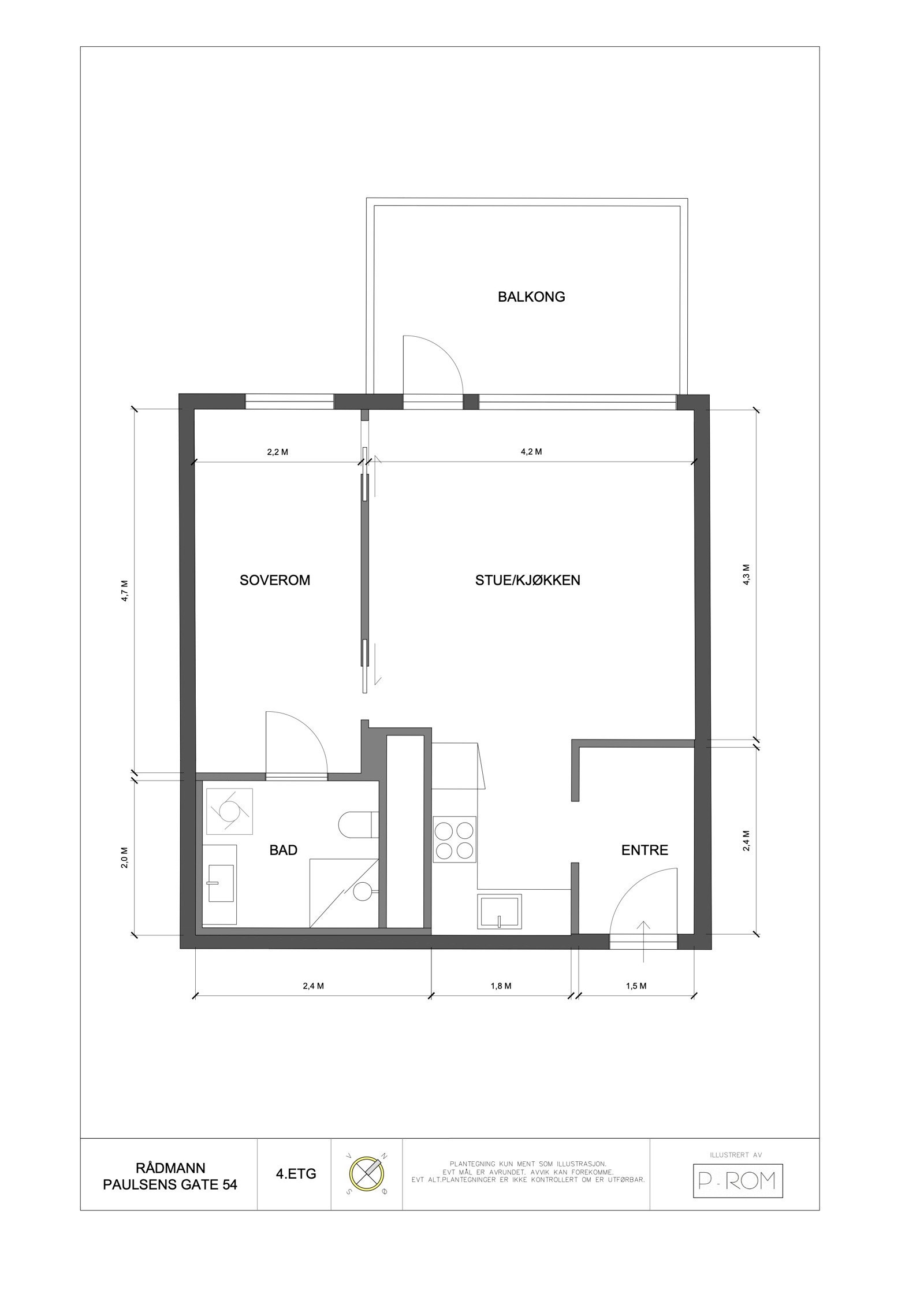 Plantegning av leiligheten. Galleribilde