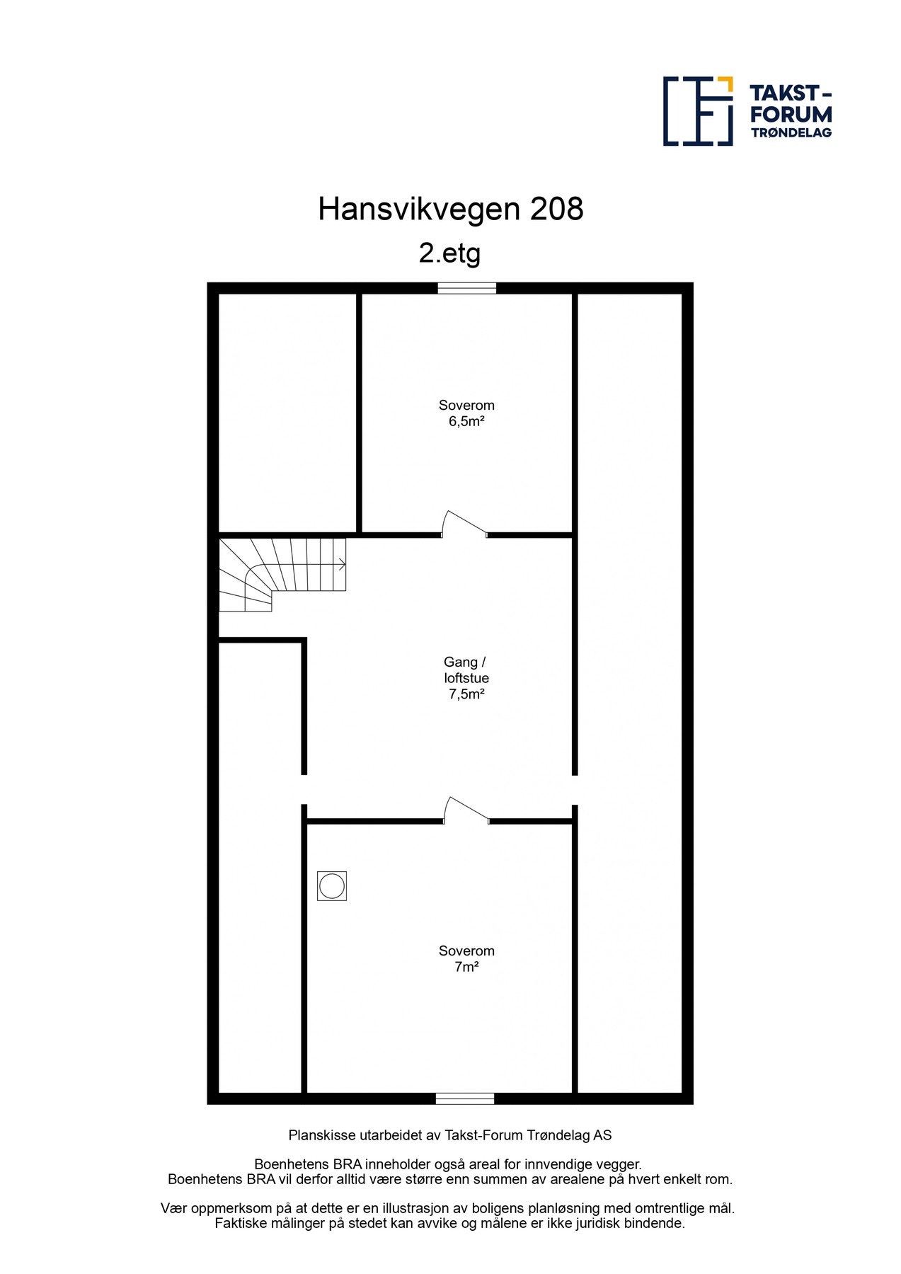 Planoversikt over boligens 2.etasje Galleribilde