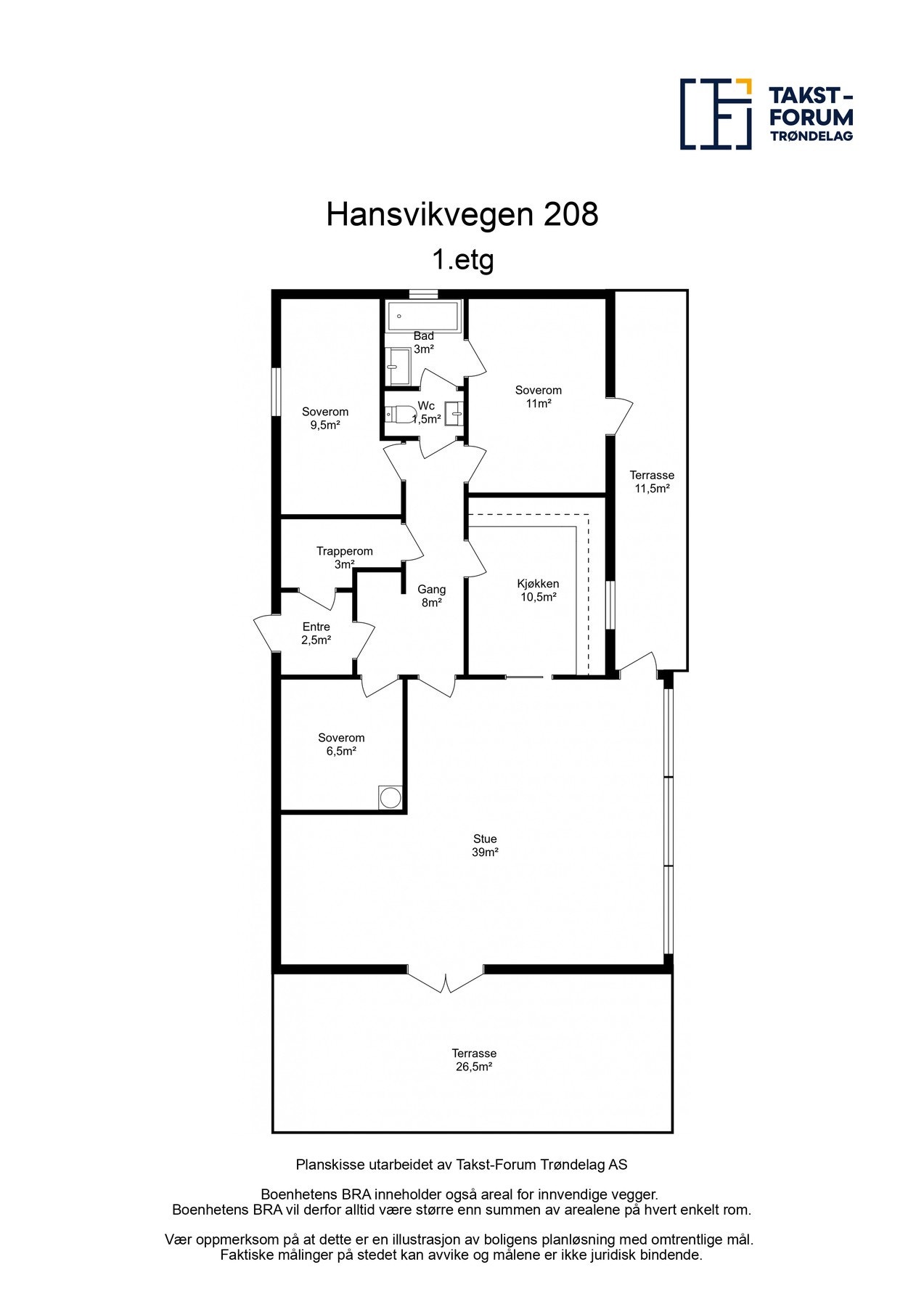 Planoversikt over boligens hovedplan Galleribilde
