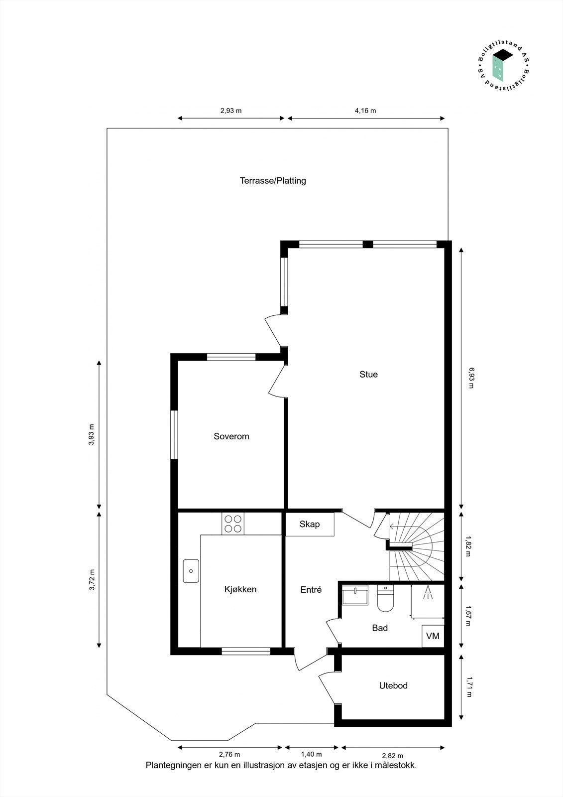 Plantegning 1. etasje Galleribilde