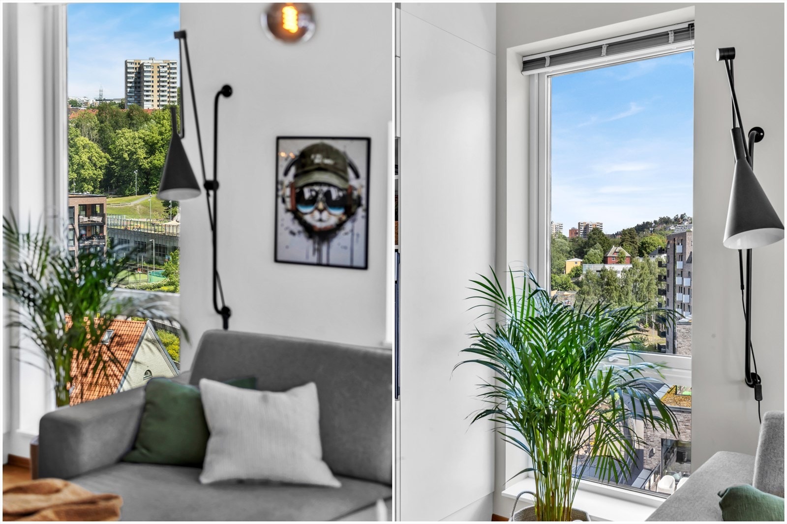Store vindusflater som gir rikelig med luft og lys. Fra stuevinduet har man også en hyggelig utsikt mot svartdalsparken. Galleribilde