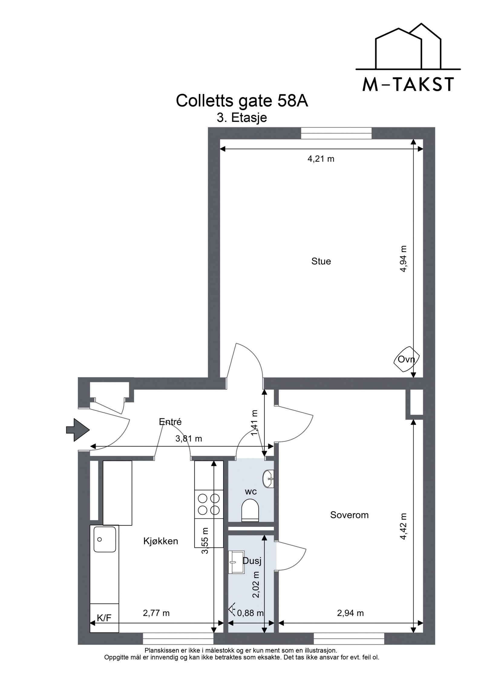 Plantegning Colletts gate 58A Galleribilde
