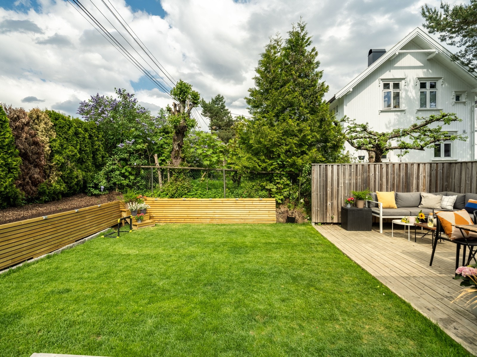 Vi hopper ned i hagen, der hver av de fire seksjonene har like store deler. Galleribilde