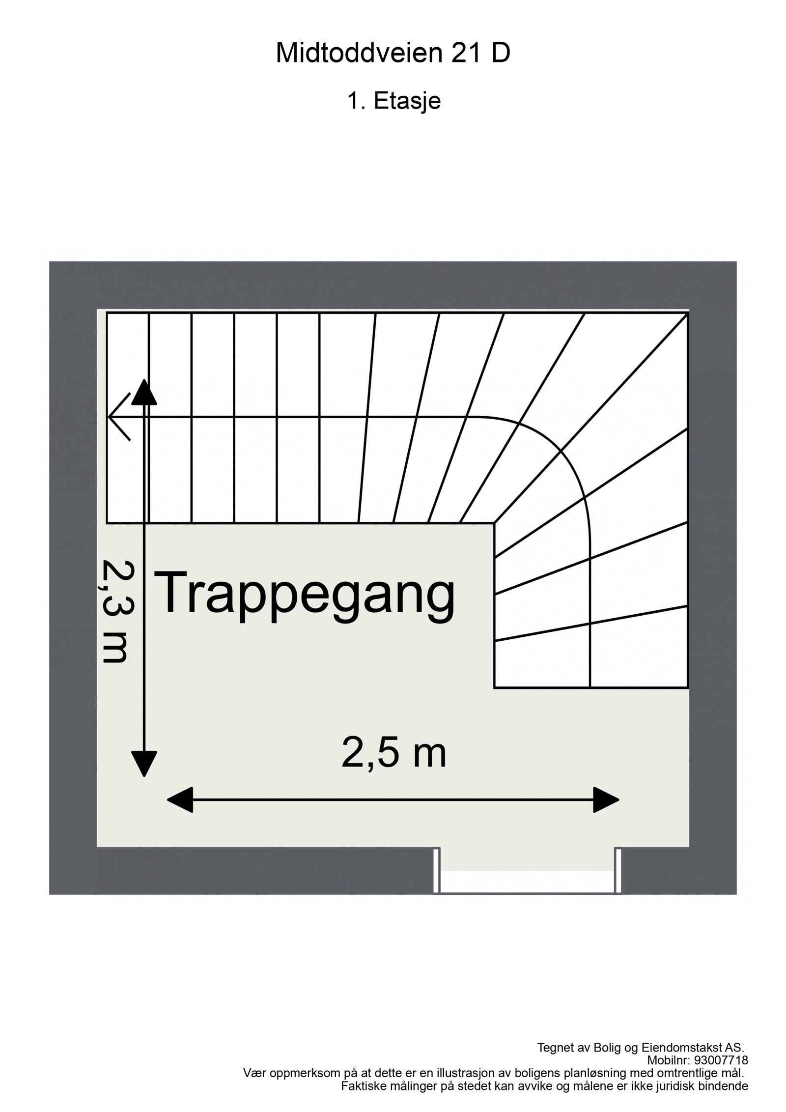 Kanskje ikke verdens mest spennende plantegning av trappen i inngangen, men vi tar den med så har du målene. Galleribilde