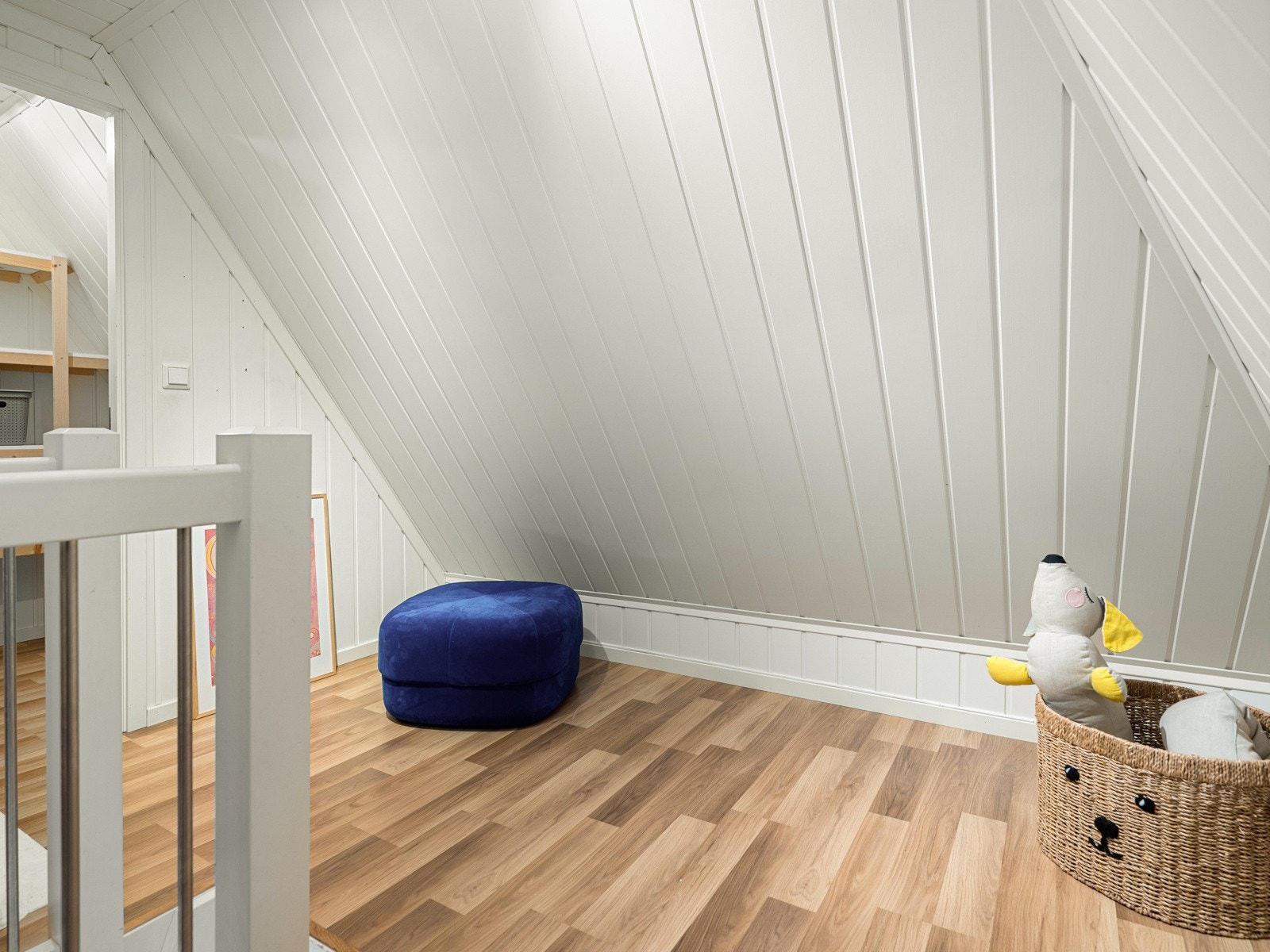 Fordi taket har så spiss vinkel er dette faktisk et veldig brukbart areal. Galleribilde