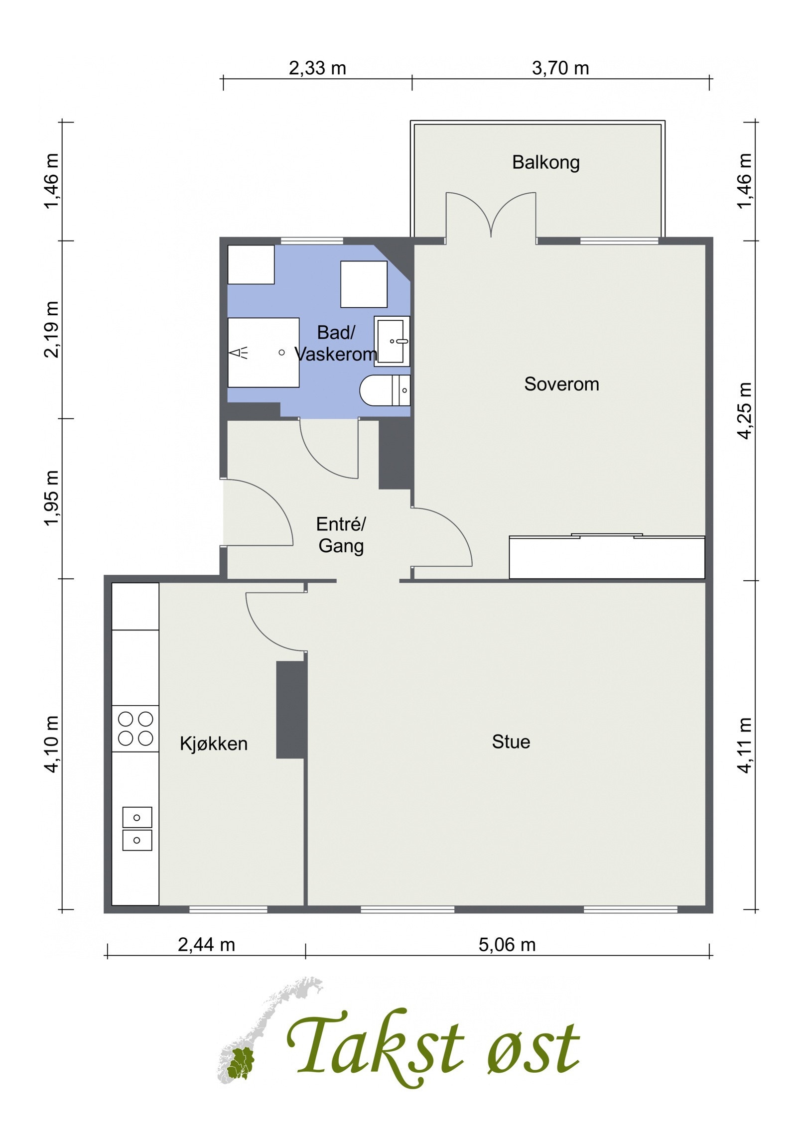Ta en titt på plantegningen. Legger du merke til den praktiske planløsningen og den gode størrelsen på alle rom? Galleribilde