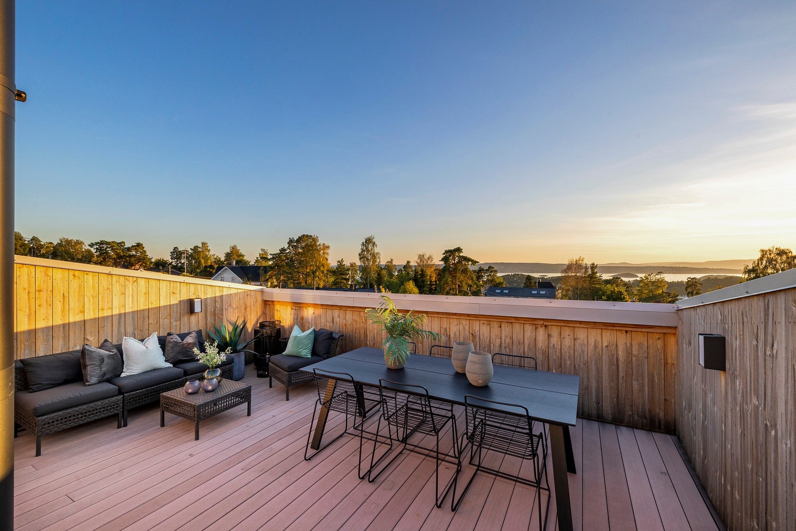 Takterrassen er godt skjermet. Galleribilde