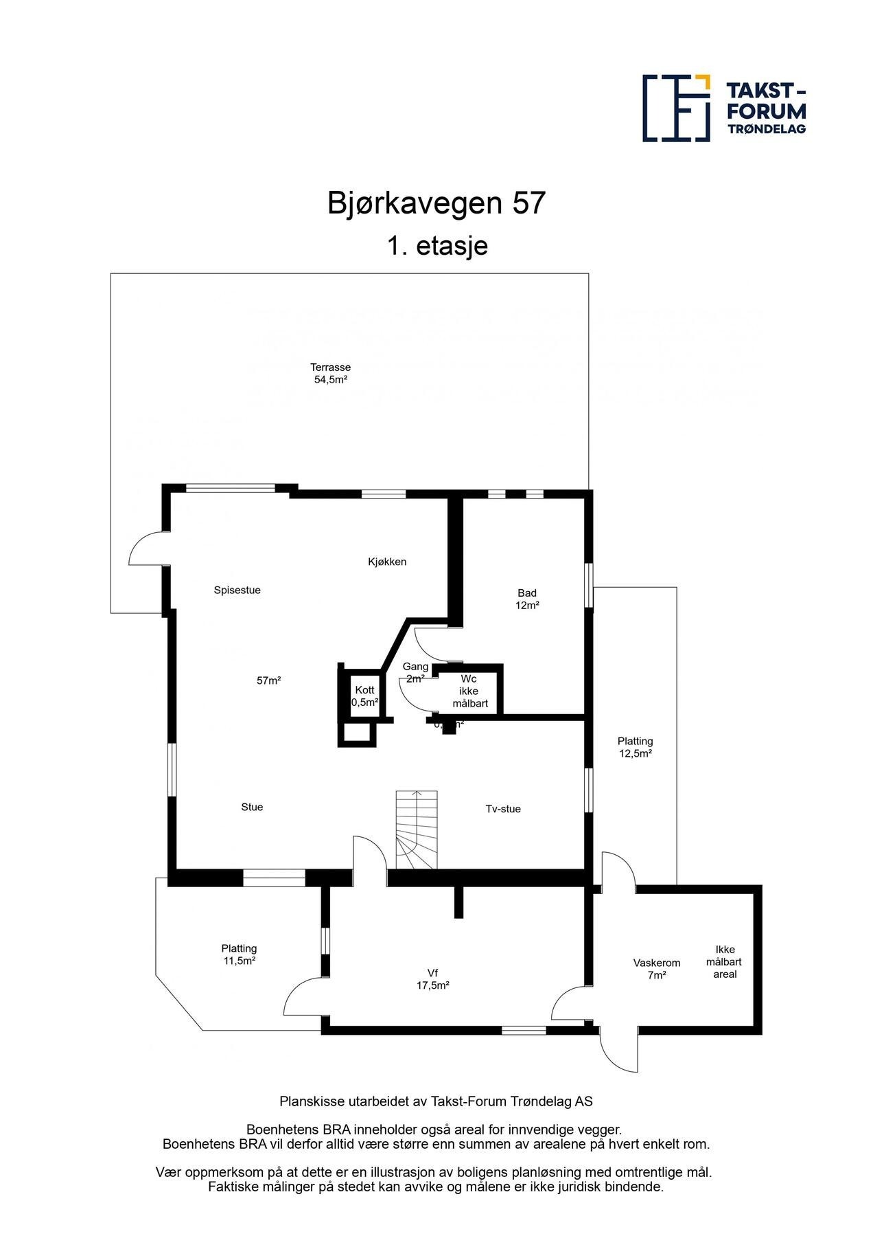 Plantegning 1. etasje Galleribilde