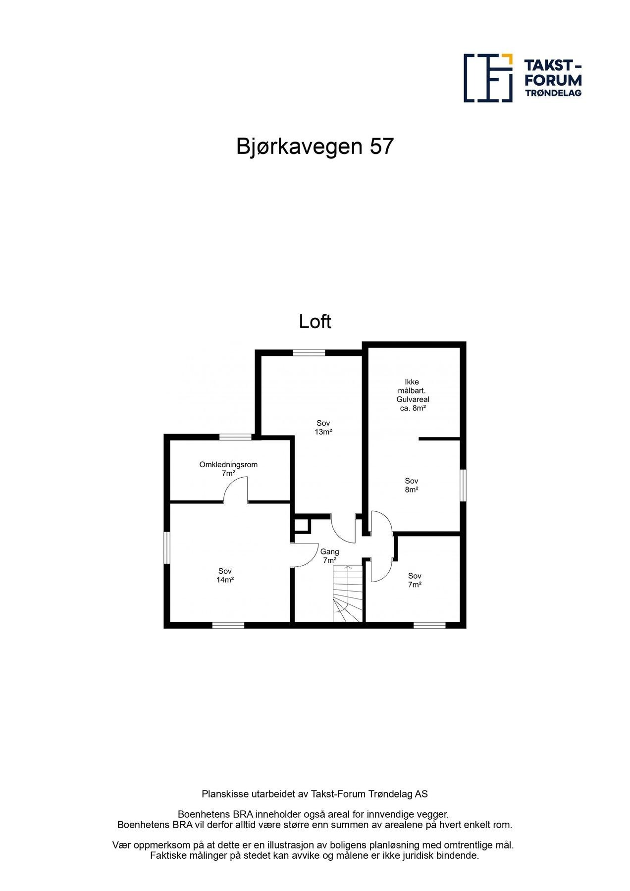 Plantegning loft. Galleribilde