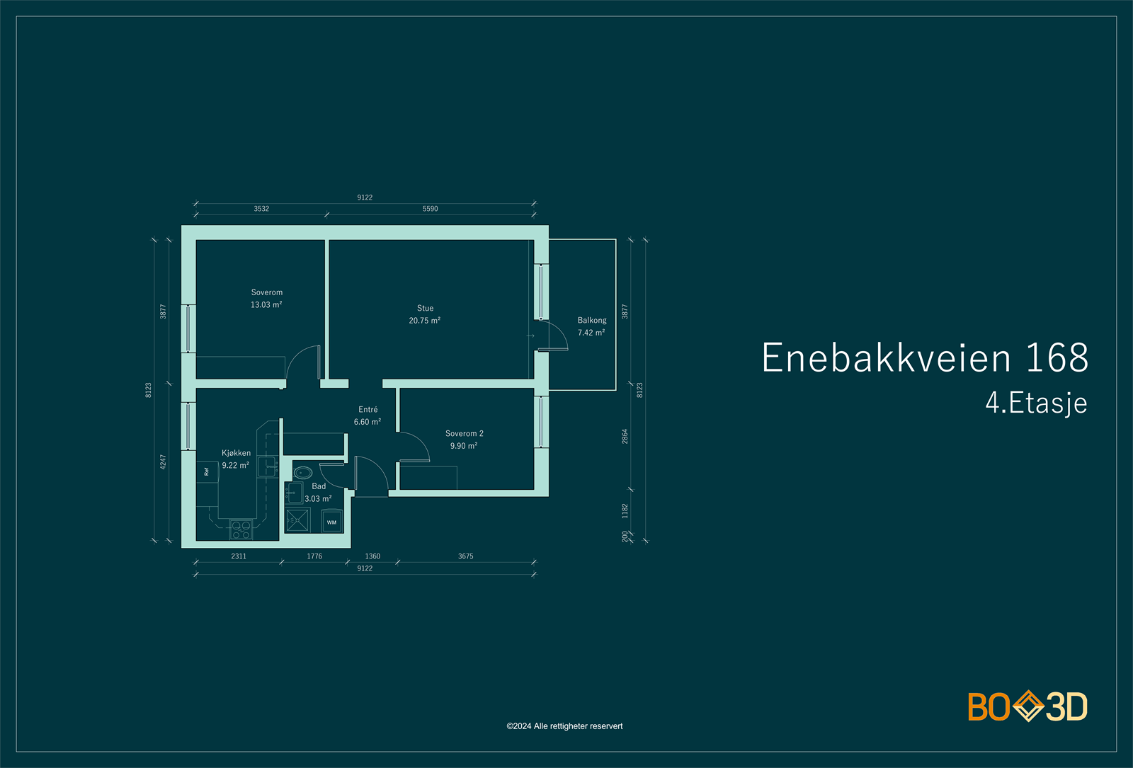 Leilighetens planløsning. Galleribilde