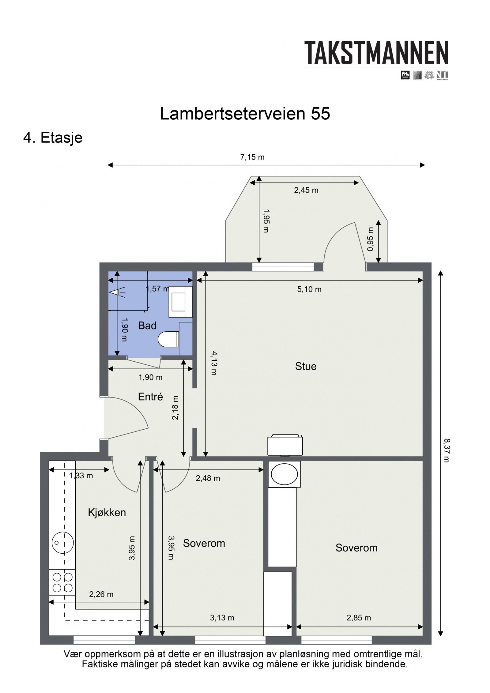 Gjennomgående planløsning. Boligen ligger i byggets 4. Etasje. Medfølger 2 boder i kjeller og 1 på loft. Galleribilde
