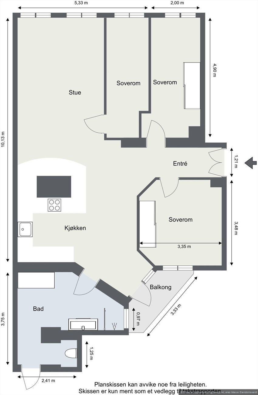 Det er mulig å etablere ekstra soverom i stuen. Galleribilde