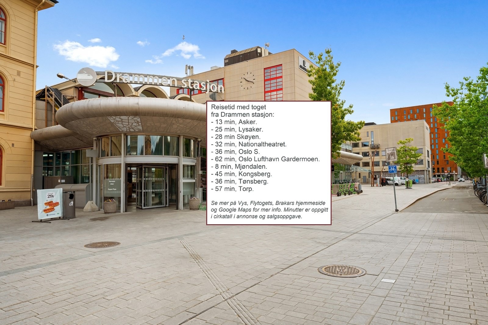 Bussen har hyppige avganger til sentrum/Drammen Stasjon. Galleribilde
