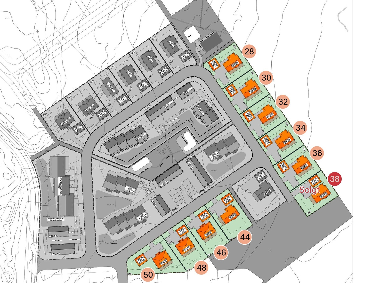 Kart som viser tomtene Galleribilde