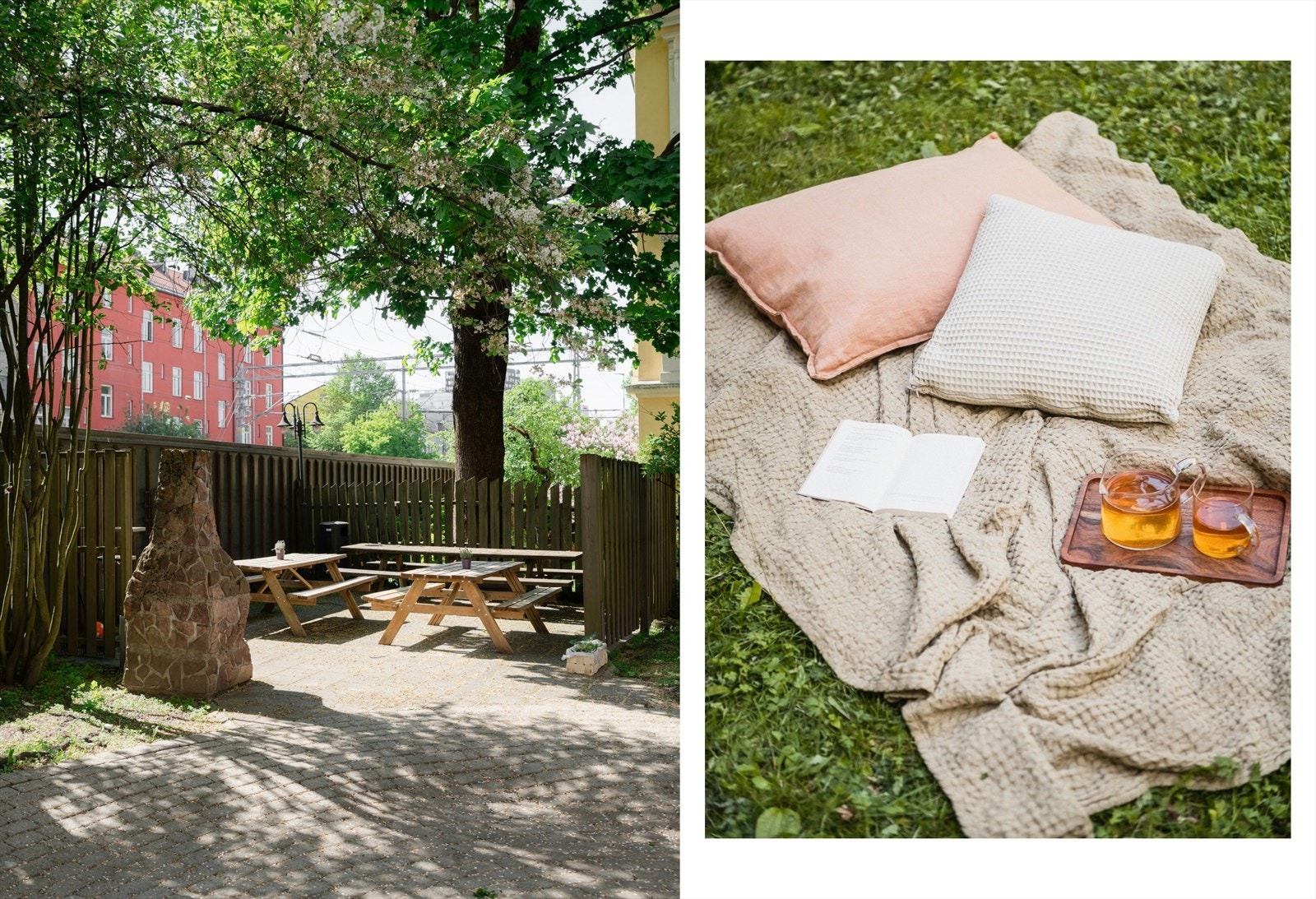 Her finner du egne sittegrupper og egen oppmurt pizzaovn. Galleribilde