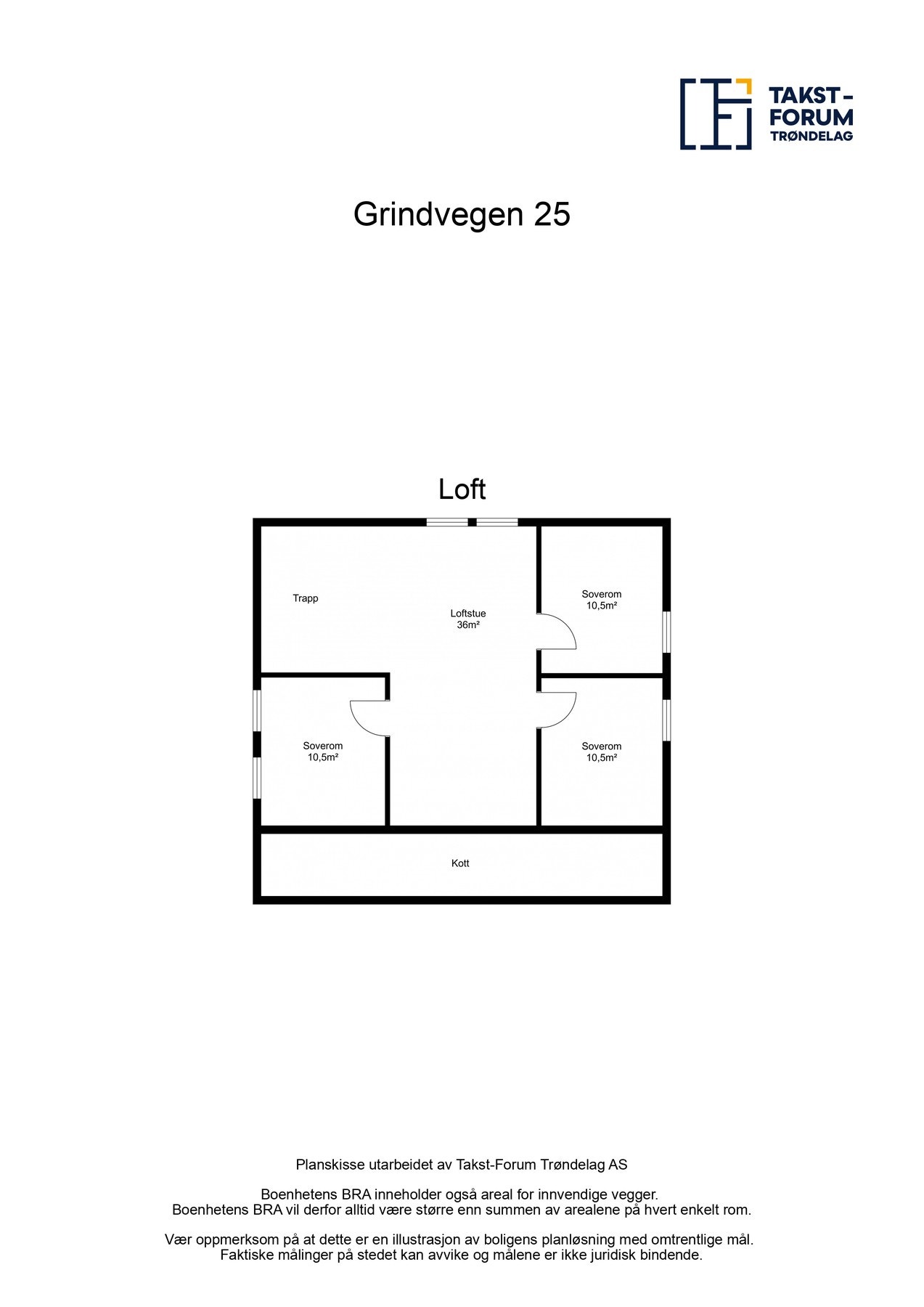 Plantegning loft. Galleribilde