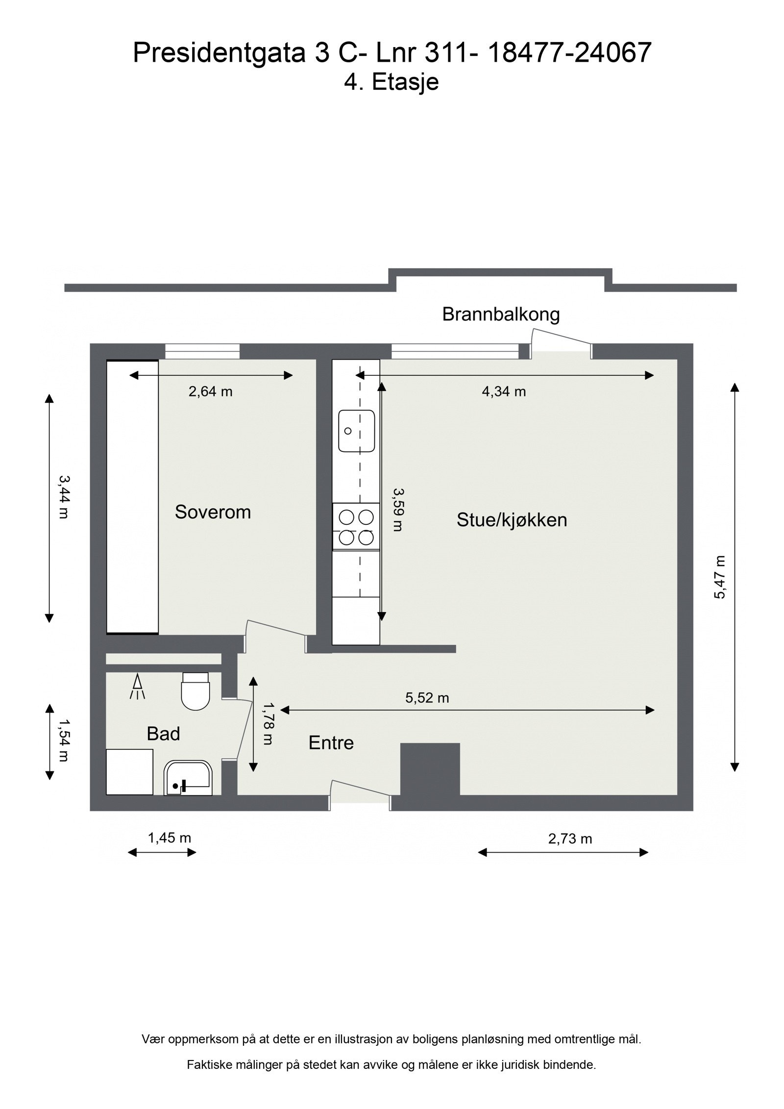 Nå har du oversikt over planløsningen, og kan klikke deg videre gjennom resten av leiligheten. Galleribilde