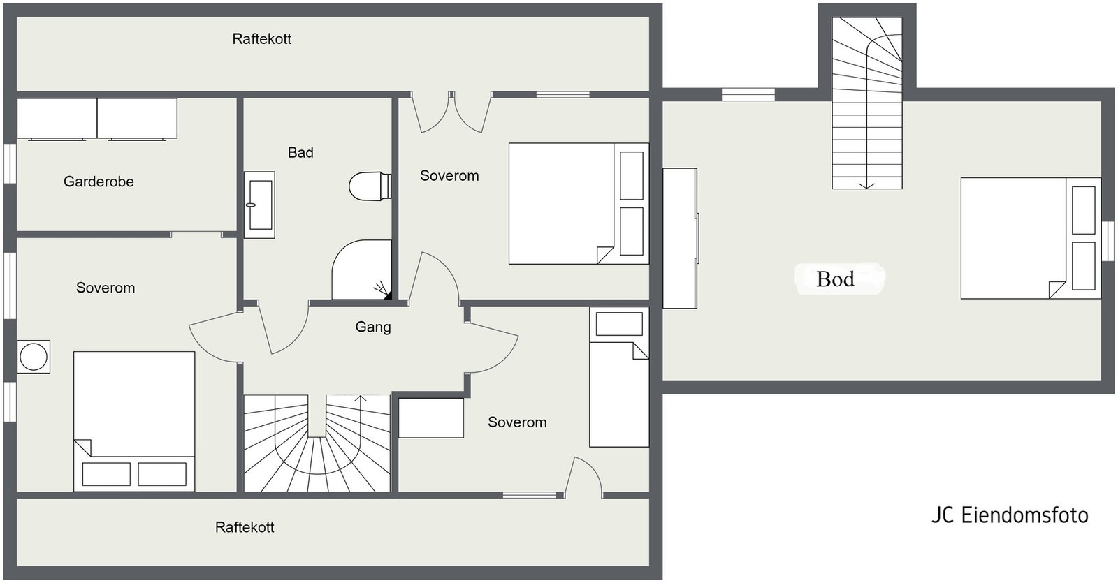 Plantegning loft. Galleribilde