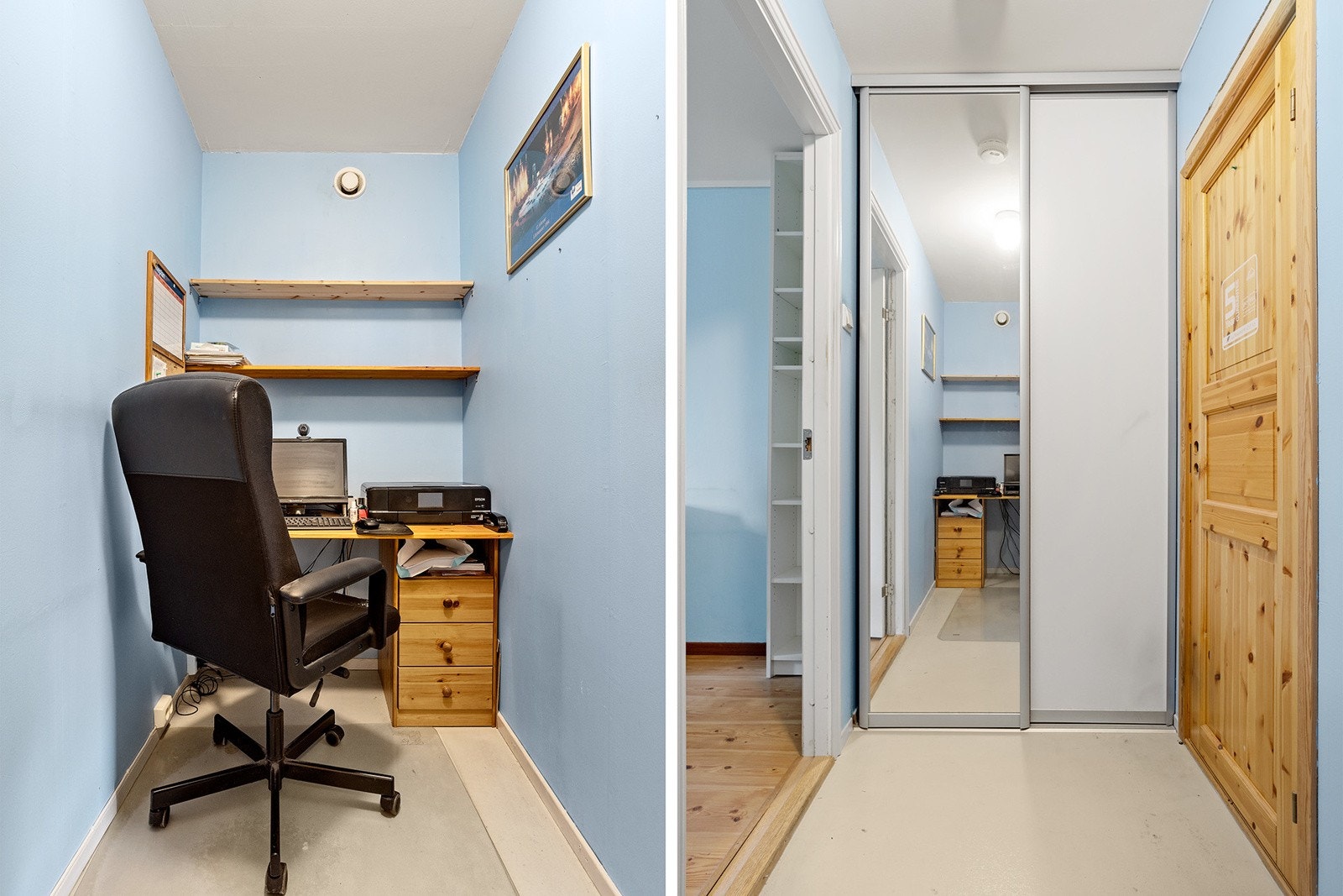 Hjemmekontoret med garderobe Galleribilde
