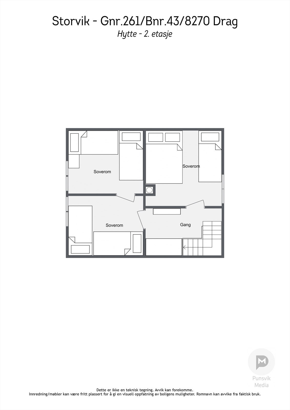 Plantegning loftsetasje Galleribilde