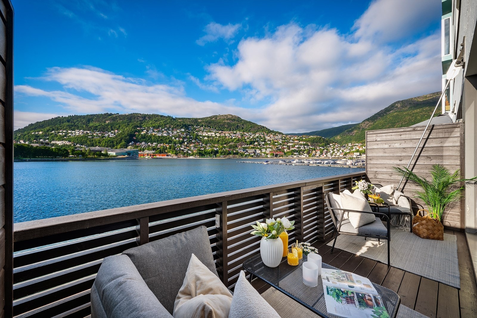 - I 2024 har gulv, vegger og rekkverk på terrasse blitt malt - Galleribilde