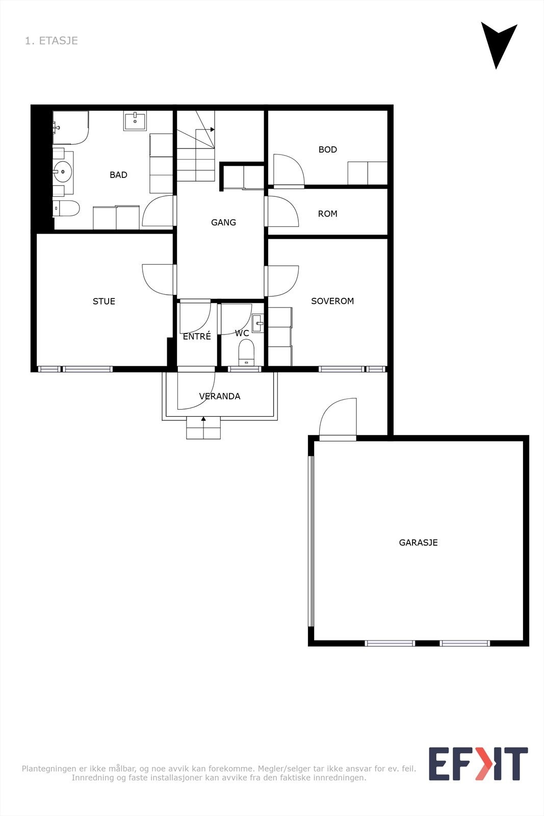 Plantegning 1. etasje Galleribilde