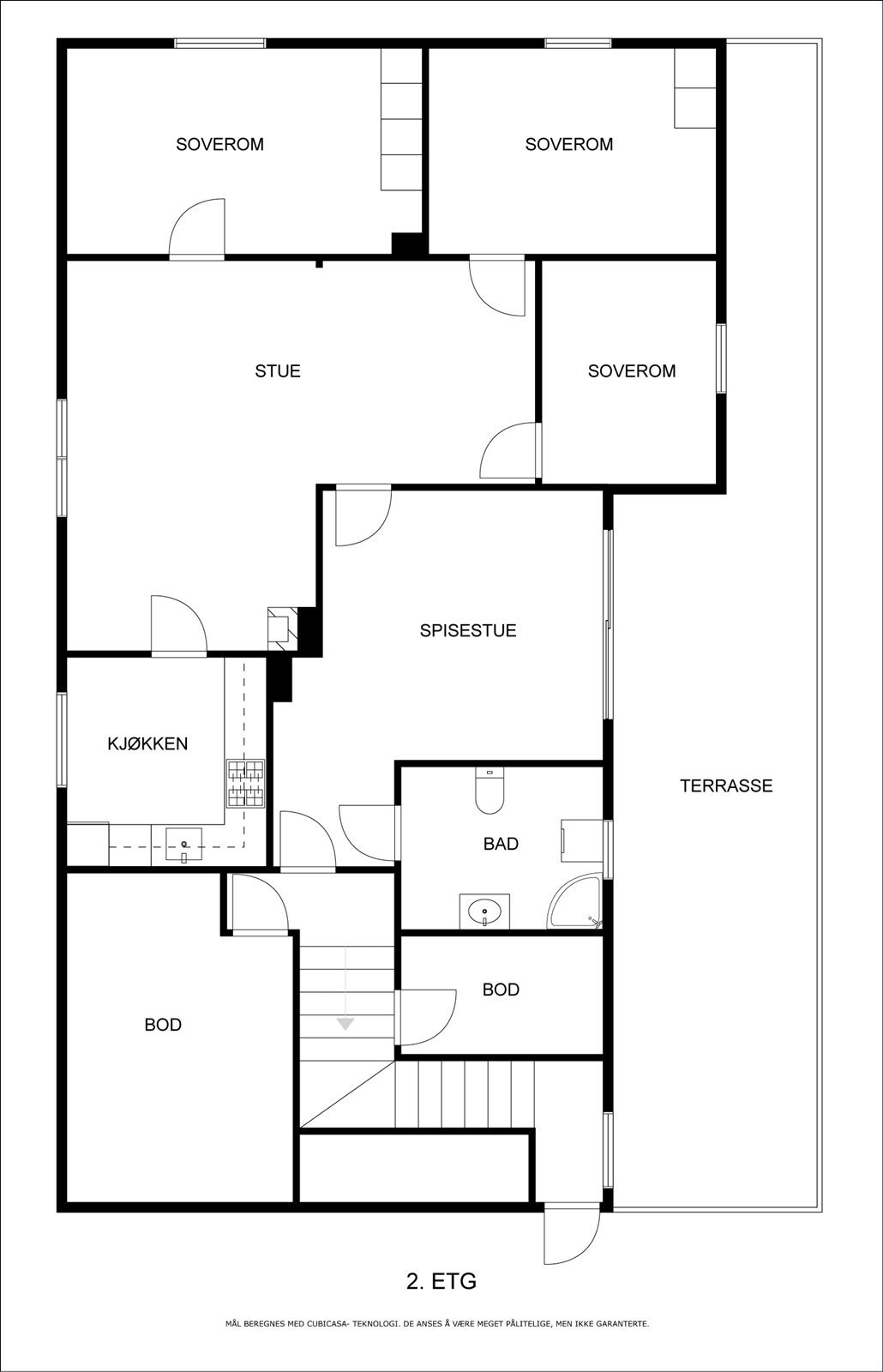 2. etasje. Veiledende planskisse - ikke målbar Galleribilde