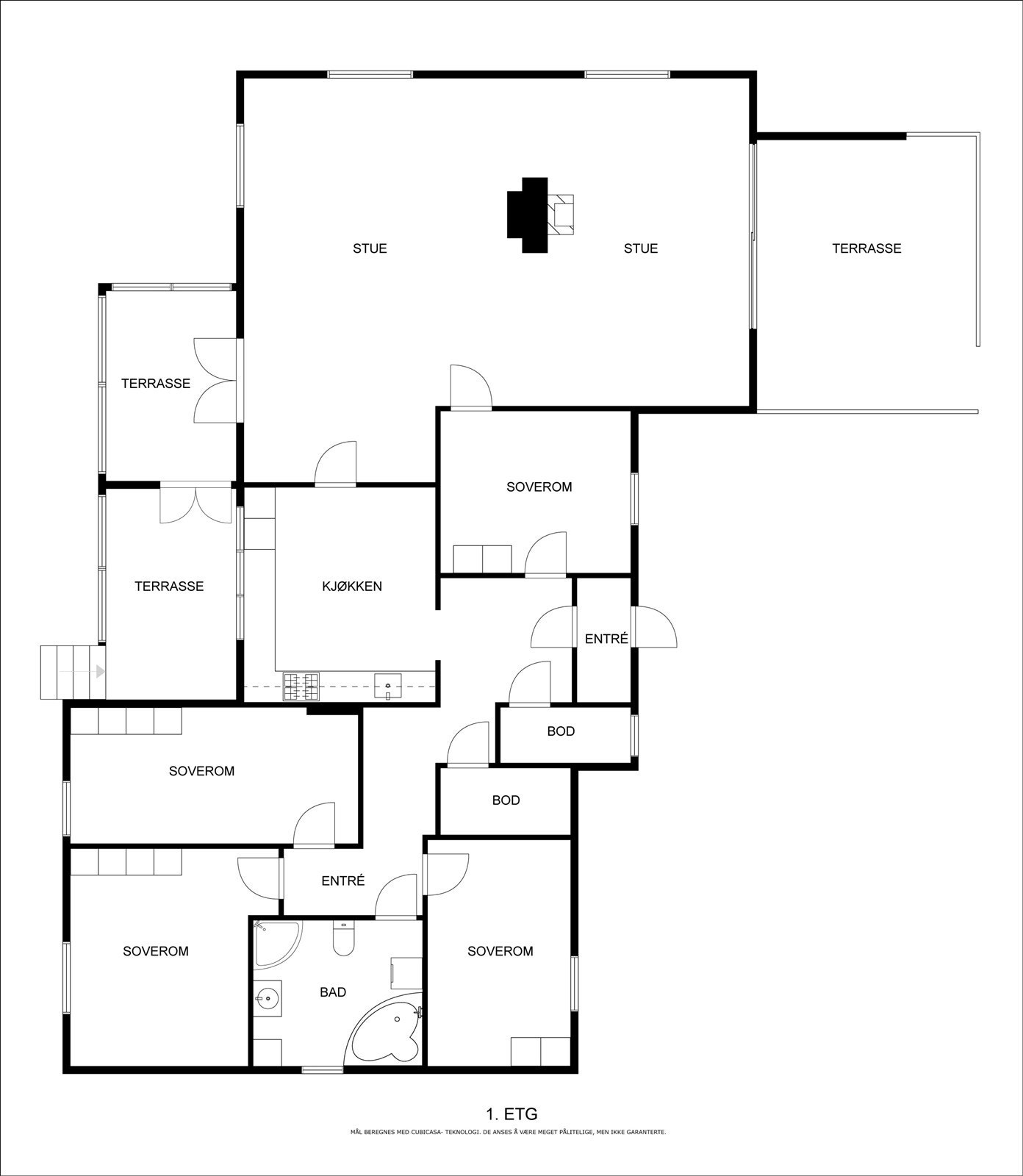 1. etasje. Veiledende planskisse - ikke målbar Galleribilde