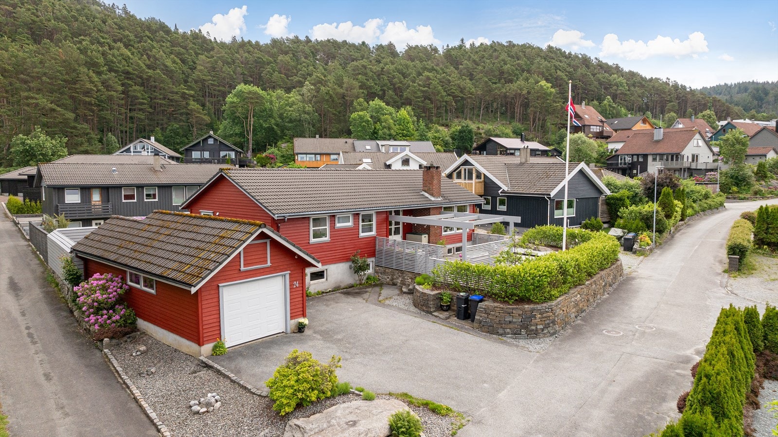 Rolig beliggenhet i enden av blindvei uten gjennomgangstrafikk Galleribilde