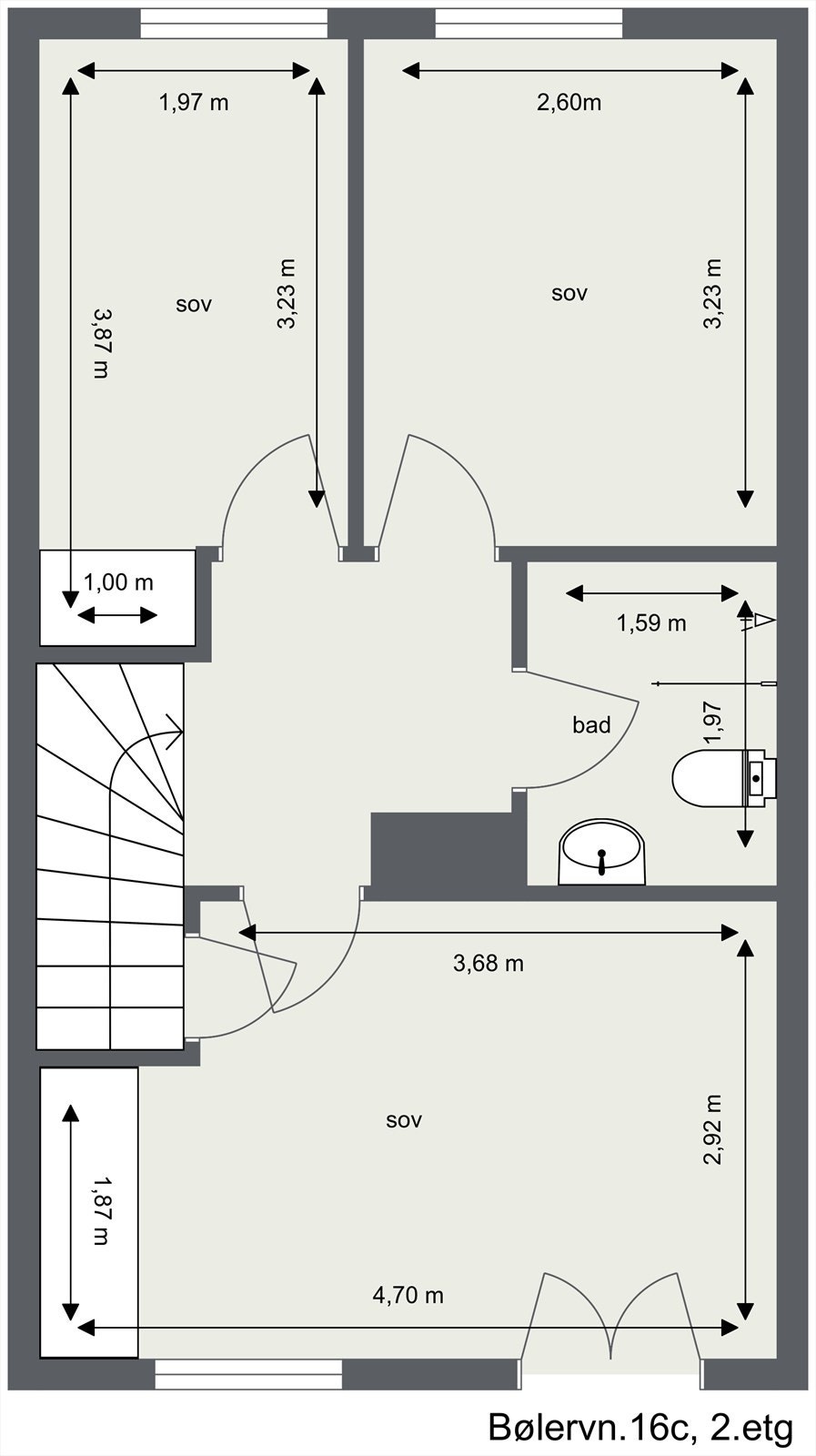 Plantegning andre etasje Galleribilde